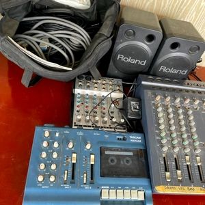 recording apparatus with guitar and other instruments